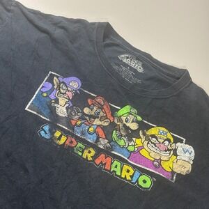 Super Mario Nintendo‎ Graphic Tee Shirt Waluigi Wario Luigi Bros Mens L